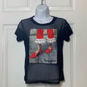 See thru top
Black 
NWOT